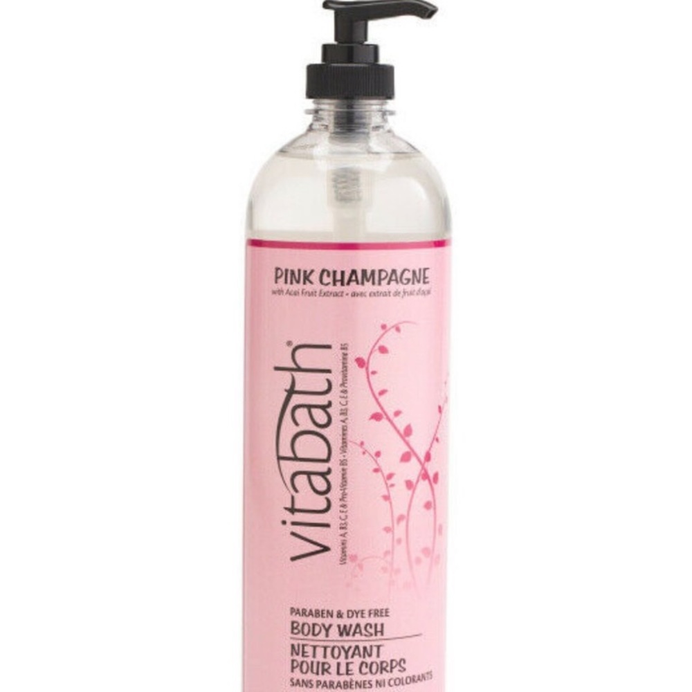 Large Vitabath Pink Champagne Body Wash with Pump - 26.4 oz